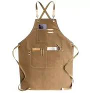 Chef Apron, Waterdrop Resistant Cotton Canvas Cross Back Adjustable Apron, M-XXL