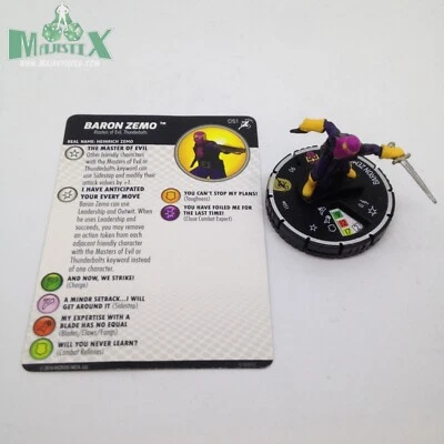 Heroclix Superior Foes of Spider-Man set Baron Zemo #051 Super Rare fig w/card!