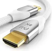 3 m 8K HDMI Cable 2.1-8K @ 60Hz 4K @ 120Hz DSC - HDTV 7680 x 4320 - UHD II - HDMI 2.1 2.0a 2.0b - 3D - high Speed HDMI Cable - HDR - ARC - Precision Plug - Compatible with Blu Ray PS4 PS5 Xbox