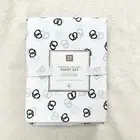 Pottery Barn Teen queen Pretzel Organic sheet set White Faded Black