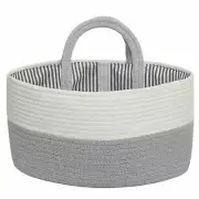 Baby Diaper Caddy Organizer Nursery Storage Bin Removable Insert Cotton Rope