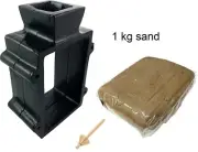 Cast Iron 4 Pins Traditional Sand Casting Flask, Brass Sprue & 1 kg Casting Sand