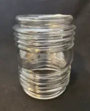Vintage Atomic Ceiling Light Fixture Ribbed Glass Cover Clear Shade NOS B8