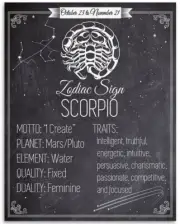 Zodiac Sign Scorpio - 11x14 Unframed Art Print - Makes a Great Gift Under $15
