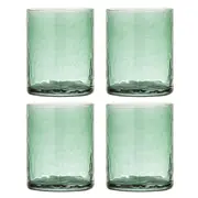 4pc Ladelle Flynn Glass Tumbler Water/Juice Cup Drinkware Glassware 10cm Green