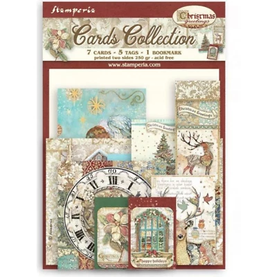 Stamperia Christmas Greetings Cards & Tags Collection Card Making Set Scrapbook