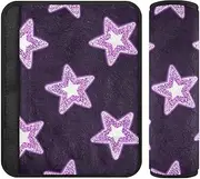 Pink Fake Sequin Stars 2 pcs Shoulder Pads for car seat Straps, More Comfort Driving, seat Belt Cover for car for Truck Bag Auto
