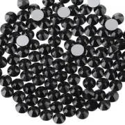 Flat Back Crystal Rhinestones Round Gems, Black (4.6-4.8mm) SS20/1440pcs