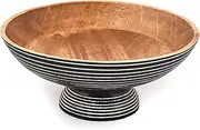 EDHAS Decorative Bowl Mango Wood Bowl for Decor, Large Wood Bowl for Kitchen Table Centerpieces for Dining Table Decor Centerpiece (12" X 12" X 4.75")