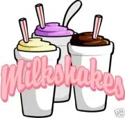 Milkshakes Concession Decal 14" Ice Cream Food Truck Cart Van Vinyl Sign Sticker