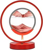 Dynamic Sand Art 3D Painting Dynamic Sand Desk Lamp Liquid Motion 3D Round Glass Scene Deep Sea Sand Dynamic Button Change Brightness Mode Office Desk 3.15