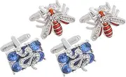 [TOGEVAL] Tuxedo Shirt Cufflinks Mens Cufflinks Set Bee and Snake Design Business Suit Studs