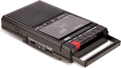 QFX RETRO-39 Shoebox Tape Recorder with USB Player Cassette Player-Au