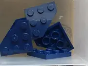 LEGO Parts - Dark Blue Wedge Plate 3 x 3 Cut Corner - No 2450 - QTY 5