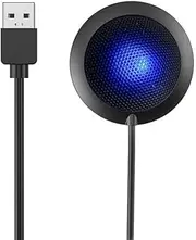 Desktop USB Conference Speakerphone Microphone 360° Omnidirectional Condenser Plug & Play PC Computer Mic Compat with Windows for PC Laptop Video Conference Recording C ting Gaming Black One Size