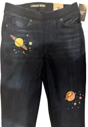 Girls Iron Knee Denim Jeggings Size 4 - Outer Space