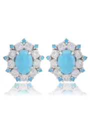OPAL GLOW BARANGAROO BLUE CREATED OPAL EARRINGS
