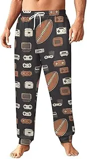 [Generic] Men's Sweatpants, Retro Football and Game Icons-7, Polyester Joggers, Sweatpants Jogging Pants for Workout Running