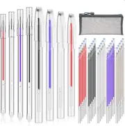 Outus 36 Pieces Heat Erasable Pens Set Includes 10 Pieces Heat Erasable Fabric