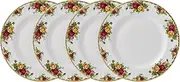 [Royal Albert] Old Country Roses Plate 4 Piece Set, 27 cm Diameter, Multicolour, USM 9 / EUR 42.5 / 27cm;