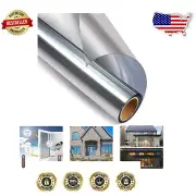 Static Cling Window Film - Silver One-Way UV Blocking Tint for Energy Saving