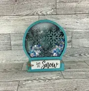 AGD Christmas Decor - Let it Snow Snow Globe Chunky Wood Shaker