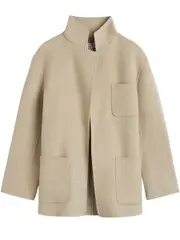 TOTEME | Patch Pocket Doublé Jacket in Beige Fawn Melange | The UNDONE
