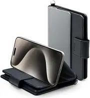 [Caseology] SPIGEN Nano Pop Passport Holder Phone Stand Pen Case Cover, Travel Wallet Documents Organizer Protector, Travel Accessories RFID Blocking Technology USIM Card Pin Included - Black Sesame