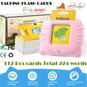 OZNALA Pink Talking Flash Cards For Toddlers Preschool Words Learning Cards Toy For Kids