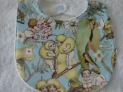 Gossiping Gumnuts Blue Newborn Baby Bib Cotton Front Towelling Back Handmade