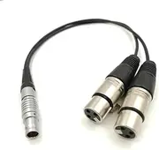 ATO~os Shog~n Monitor Recorder 1B 10 pin Connector to Dual 3 Pin XLR Breakout Audio Input Cable for Shog~n Monitor Recorder(Straight Plug Cable,50cm)