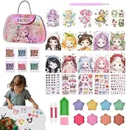 Lesunbak Dress Up Games Set | Creative Princess Dress Up Games Makeup Toy Set,Novel Princess Games Makeup Book Sticker Making Kit for Children Girls