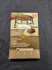 NEW ELEMENTAL 38” ROUND Brown Premium FIREPIT & PATIO FURNITURE COVER