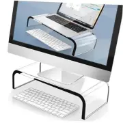 Acrylic Monitor Stand – Clear Monitor Riser & Computer Desk Stand, 15 inch
