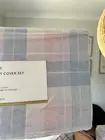 Adairs Blue Check Corduroy Quilt Cover Set In Size King/Brand New