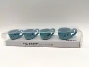 NEW Barbuzzo Tea Party Shot Glasses Set of 4 - 0.85 oz Whiskey Vodka Tequila Rum