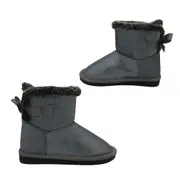 Bellissimo Fancy Little Girls Fluffy Slipper Boot Pull on Glittery Furry Trim