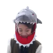Plush Shark Funny Animal Mask Winter Hood Hat Halloween Cosplay Costume Prop