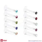 10PCs Piercing Stud Labret Lip Ring Internal Bar Helix Cartilage Tragus Earring
