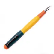 OPUS 88 Fountain Pen OMAR Pumpkin Yellow/Green White Chrome Trim B OP96231002-B