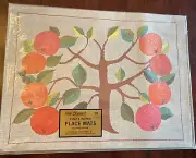 Vintage 1960's 60s MCM Marcel Schurman Paper Placemats Set 8 Denmark Citrus Tree