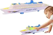 Cargo Ship Toy, Three Dimensional Cruise Ship Table Centerpiece with Colorful Lighting & Sound, Collectible Ship Toys for Kids Aged 3-12, Drive on the Ground