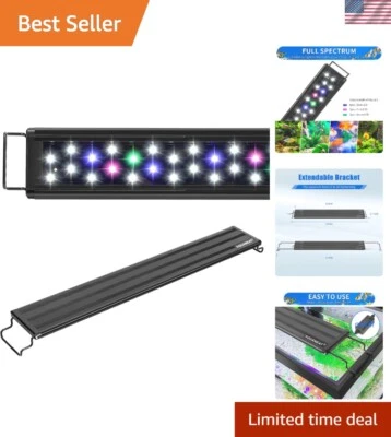 Adjustable Black LED Aquarium Light for 18-24 Inch Tanks - Brilliant 1050 Lumens