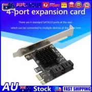 SATA PCIe Adapter 4 Ports SATA III to PCI Express 3.0 X1 Expansion Cards AU