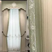 modern Simplicity Northern chenille lace green valance curtain tulle M1608