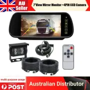 IPoster 7" Clip on Rear View Mirror Monitor Reversing CCD Camera 4PIN Trailer Rv