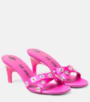 [The Attico] The Attico Cosmo 60 studded satin sandals AU 7 pink