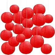 20 Pcs Red Paper Lanterns Chinese New Year Decorations Paper Lanterns Chinese Paper Lanterns Chinese New Year Hanging Ornaments for Spring Festival 2024 Chinese New Year Party Decorations
