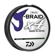Daiwa J-Braid X4 4 Strand Braided Line 6Lb 300yd Dark Green JB4U6-300DG