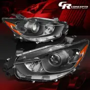 PAIR BLACK AMBER OE STYLE PROJECTOR HEADLIGHTS LH+RH FOR 2013-2016 MAZDA CX5 (for: Mazda)